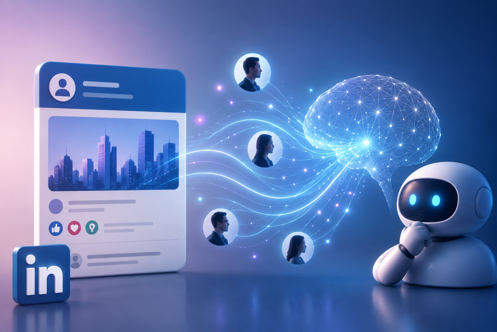 LinkedIn content connecting B2B professionals with AI systems and influencing AI-powered brand discovery.