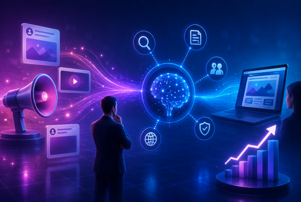 AI-powered paid advertising connecting brand awareness, digital discovery, buyer engagement, and business growth.