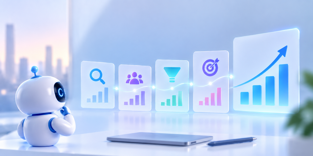 EO KPI measurement and AI visibility performance illustration