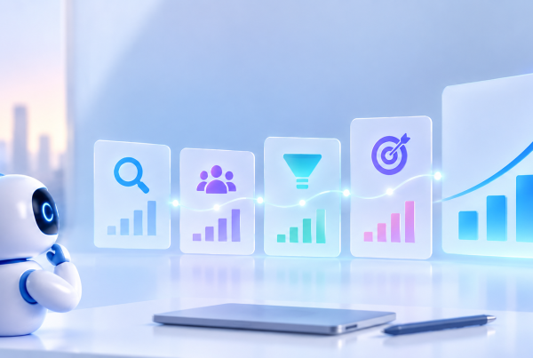 EO KPI measurement and AI visibility performance illustration