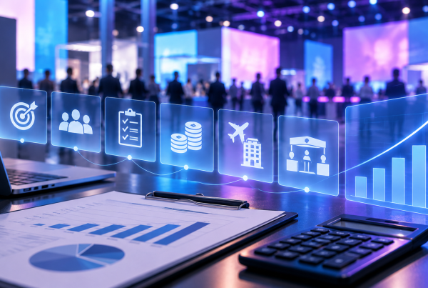 AI event budget planning with conference costs, business objectives and ROI measurement